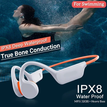 Ture костна проводимост слушалки IPX8 водоустойчив безжични слушалки за плуване MP3 плейър Hifi ухо-кука Bluetooth 5.3 слушалки