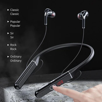 TWS 100 часа Bluetooth-съвместими слушалки стерео безжични слушалки магнитна лента за врата шумопотискане спортни слушалки за бягане