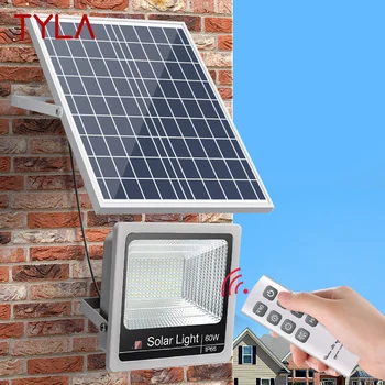 TYLA Слънчева наводнена светлина улична лампа с дистанционно управление водоустойчива IP65 LED външна светлина за градински балкон