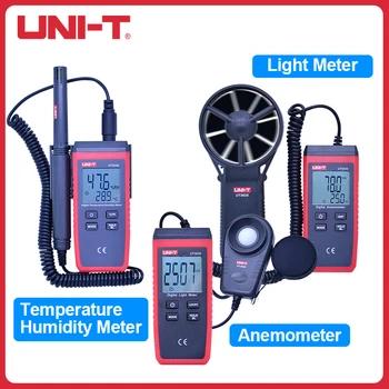 UNI-T Безконтактен мини температурен влагомер Анемометър Измервател на скоростта на вятъра LCD подсветка Luxmeter UT333S UT363S UT383S