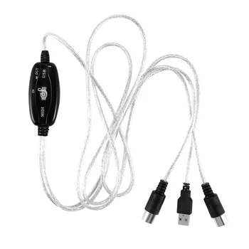 USB IN-OUT MIDI кабелен конвертор PC към музика клавиатура адаптер кабел