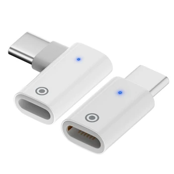 USB тип C към -Lightning зарядно устройство C мъжки към женски 90/180 градусов адаптер за зарядно устройство