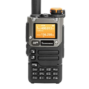 UV K6 Walkie Talkie Портативно радио UHF VHF Am Fm Двупосочно радио 128 канално безплатно TPYE-C кабел Ham Wireless Long Range
