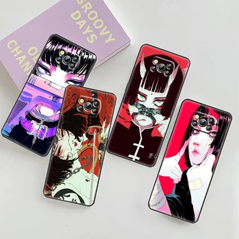 Vinne Art Girl аниме телефон случай за Xiaomi Mi Poco X4 X3 NFC F4 F3 GT M5 M4 M3 M2 X2 F2 F1 Pro C3 5G черен капак