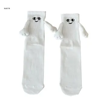 X7YA Дамски чорапи Смешни карикатура 3D чорапи Подарък за рожден ден Смешни чорапи
