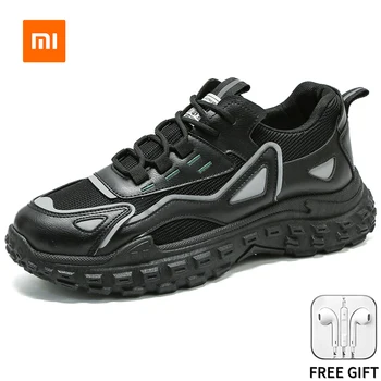 Xiaomi Youpin Ежедневни маратонки за мъжки обувки Гумени антихлъзгащи се черни обувки за мъже Повседневные кроссовки мужские Xiaomi
