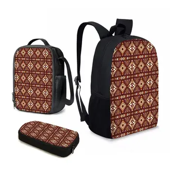 YIKELUO класически племенен американски етнически печат голям капацитет бележник чанта 3бр деца обратно в училище подарък чанта раница раница