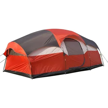 YOUSKY Външна къмпинг палатка Двуслойна дъждоустойчива 6-8 човека Голяма семейна къмпинг палатка с 3 стаи
