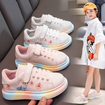 Zapatillas момиче ежедневни обувки 2023 лято нова мода спортни обувки Голямо дете Малки бели обувки Платформа тенис обувки Детски обувки
