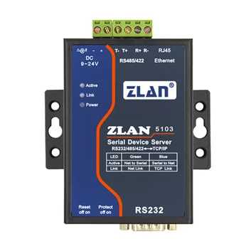 ZLAN5103 може да реализира прозрачното предаване на данни между RS232 / 485 / 422 и TCP / IP
