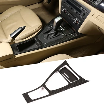 Аксесоари за кола Интериор Ляв волан ABS център контрол Рамка за смяна на предавките за BMW Серия 3 E90 E92 2005-2012 Carbon Fiber