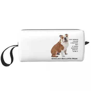 английски булдог мама куче грим чанта торбичка цип кученце козметична чанта пътуване тоалетна малка грим торбичка за съхранение чанта голям