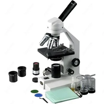 Безжичен LED съединение биологичен микроскоп-AmScope доставя 40x-1000x безжичен LED комбиниран биологичен микроскоп