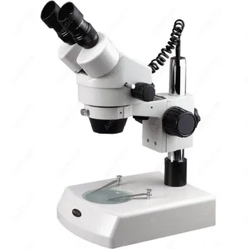 Бинокулярен стерео микроскоп--AmScope доставя 3.5X-45X бинокулярен стерео вариометричен микроскоп с двойни халогенни светлини