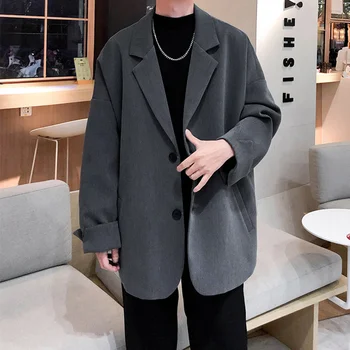 Британски стил Блейзъри Мъже Свободно време Модерен Свободен костюм Якета Мъжки Ретро Daily Ins Streetwear All-match Simple Korean Suit-tops