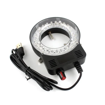 бял Регулируем 6500K 5500K USBLED пръстен светлина осветител лампа индустрия стерео микроскоп камера лупа DC 5V адаптер