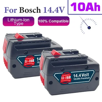 Висококапацитетен 14V/14.4V 10Ah акумулаторна литиева батерия за акумулаторни отвертки Bosch BAT607, BAT607G, BAT614 G