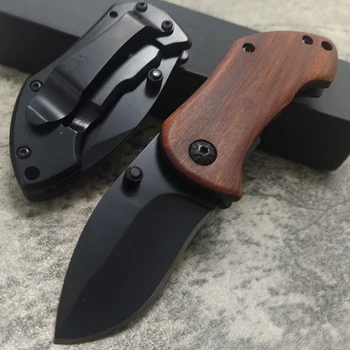  Висококачествен черен 9CR18MOV стомана открит сгъваем нож преносим къмпинг джобни ножове остри външни спасителни EDC инструмент нож