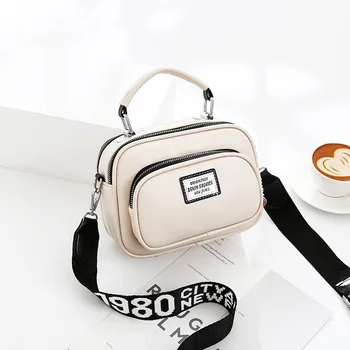 Висококачествена дамска чанта 2023 Есен Нова PU мода Малка кръгла чанта Случайни ръчни прости универсални Crossbody чанта жени