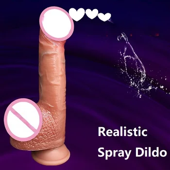 водна струя вибратор реалистична еякулация пенис мека силиконова секс играчка женски мастурбатор най-добър джет вибратор с всмукателна чаша Възрастен 18+
