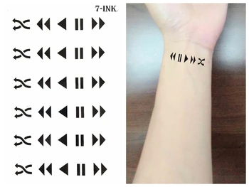 водоустойчив Временно татуировка сладък пауза Бързо напред ключ Музикален ключ tatto Прехвърляне на вода фалшив tatoo 10.5 * 6 см за мъж жена