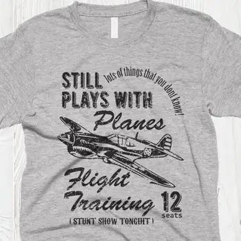 Все още играе със самолети T Shirt Смешни самолети PiloT Мъжки SweaT Tanktop