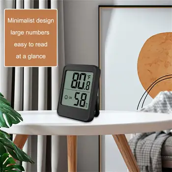 Вътрешен цифров температурен влагомер със стойка магнит Преносим домашен офис температурен монитор Термометър Хигрометър