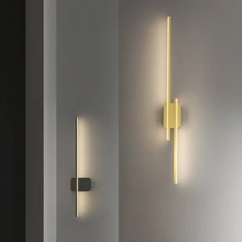 Вътрешна LED лампа за стена за спалня Всекидневна Спалня нощно шкафче Лампа за почистване на дома модерна минималистична арматура Златно черно
