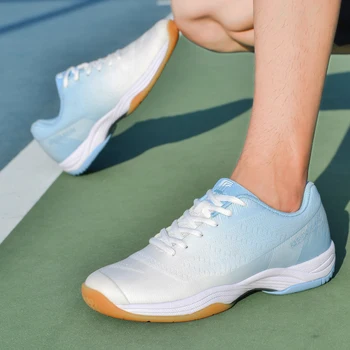 Голям размер мъже бадминтон тенис спортни обувки за обучение Sky Blue жени атлетичен волейбол обувки за тенис на маса маратонки M520