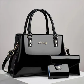 Гореща продажба на дамска чанта Модерна и луксозна чанта с едно рамо Crossbody 2023 Нов дамски голям капацитет Комплект от три части