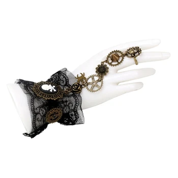  Готически дантелени ръкавици Пиратска гривна Cosplay парти костюм ръкавици Дамски аксесоар