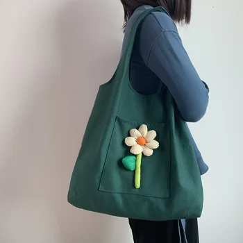Дамска чанта за рамо 3D цветя голям капацитет сгъваема чанта за пазаруване за многократна употреба Eco Tote Student School Book Messenger ръчна чанта