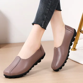 Дамски ежедневни плоски обувки 2023 пролет есен плосък мокасини дамски обувки женски ежедневни обувки офис дама комфорт обувки плюс размер