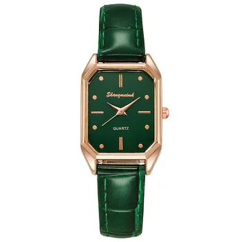 Дамски кварцов часовник гривна зелен циферблат прост розово злато циферблат окото луксозни дамски часовници марка жени часовници моден площад