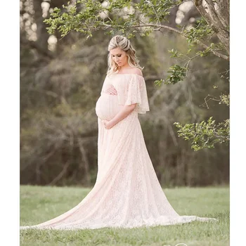 Дантела майчинство рокли за фотосесия дълго бременна рокля бременност рокля фотография Макси вестидос дрехи за бременни жени