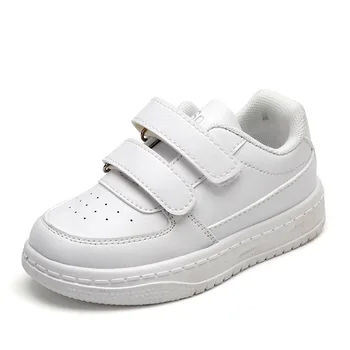 Детски маратонки Момчета Моден дизайн Бели спортни обувки Момичета Неплъзгащи се ежедневни обувки Дишащи студентски обувки Обувки за деца