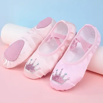 Детски танцови обувки Тренировъчни обувки с мека подметка Момичета Котка Нокът Танцови обувки Деца Деца Китай танц момиче балет