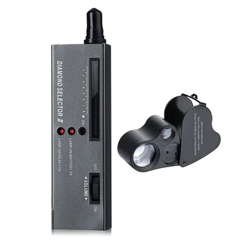 Диамантен тестер Бижута Диамантен детектор Gem Diamond Tester Pen 30X 60X Осветен инструмент за разграничаване на очите за очи