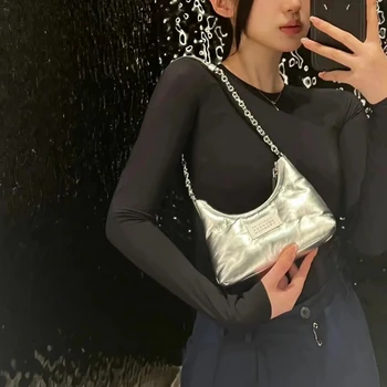 Дизайнер на луксозна марка Y2K момичета Hobo чанта 2023 Шик мека овча кожа рамо чанта жени улица стил марка дамски вечерни чанти