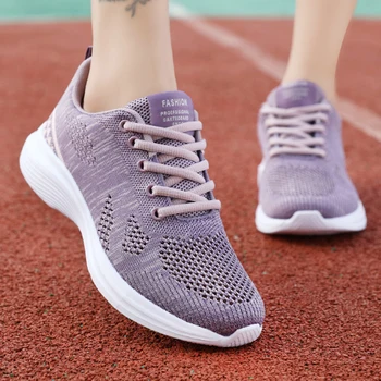 Дишаща жени бягане обувки леки дамски спортни обувки нехлъзгащи женски маратонки окото открит тенис безплатна доставка 35-41