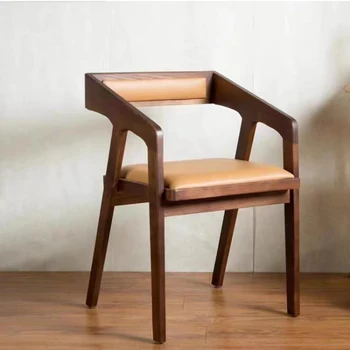 Дървен минималистичен стол Скандинавски офис Модерен дизайн на грим Столове за трапезария Театър Балкон Ресторант Mueblesa Furiture