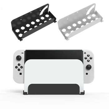 Държач за монтиране на стена Joycon закачалка метална стойка съвместима Nintendo Switch & OLED TV Base Dock аксесоари за игрови конзоли