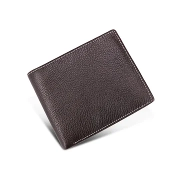 Естествена кожа Мъжки бизнес портфейл Мъжки цип Rfid къса монета чантата кредитна карта притежателя Portomonee