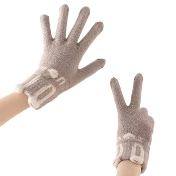 жени мъже топла зима сензорен екран заек ухо ръкавици участък удебелени ръкавици пълен пръст Guantes студоустойчива ръкавица