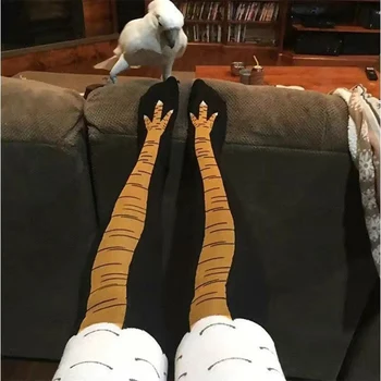 Жени пилешки лапи чорапи аниме пиле нокът дълги чорапи за момичета сладък смешно фитнес носенето