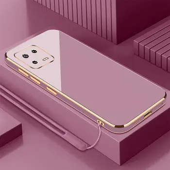 За Xiaomi 13 случай луксозен квадратен обшивка Xiaomi 13 Pro телефон случай удароустойчив силиконов заден капак Fundas