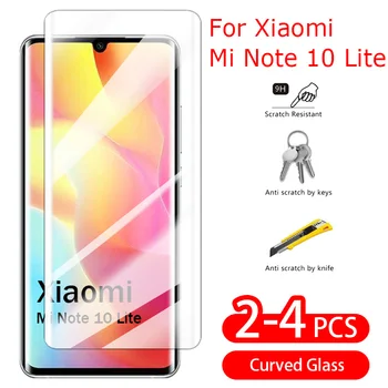 За Xiaomi Mi Note 10 Lite закалено стъкло екран протектор извит телефон HD Flim пълен капак екран Flim 9H преден флим за XiaoMi