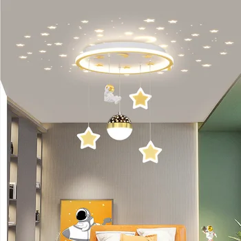 Звездно небе таван астронавт таван лампи детска стая декор лампа модерен творчески момче момиче спалня бебе стая таван светлини