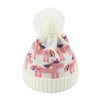 Зимни момичета момче ежедневна плетена шапка с плюшена топла шапка за момче деца Животински сладки черепи ски skullcap 2-6 години