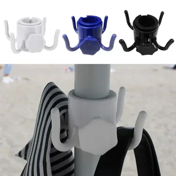 Издръжлив плажен чадър висяща кука 4 зъба винт заключване ABS кърпи камера чанти дрехи закачалка къмпинг притежателя пътуване клип